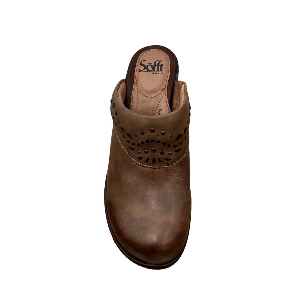 Sofft Laina Women's Closed Toe Leather Clogs Size 7.5 Mocha/Brown Arch Support - Picture 4 of 12